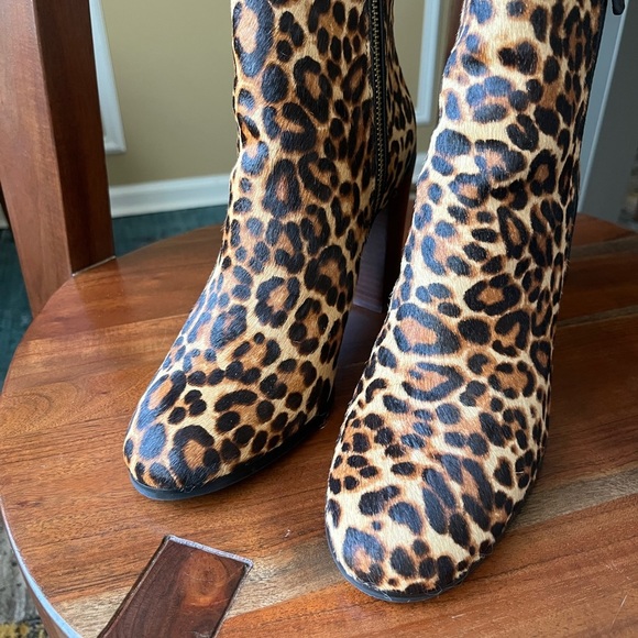Katherine Kelly Jaymie Natural Calf Hair Leopard Print Boots - Picture 10 of 14